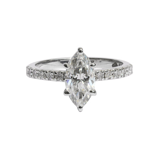 18K Lab Grown Diamond Emerald Cut Ring for Women