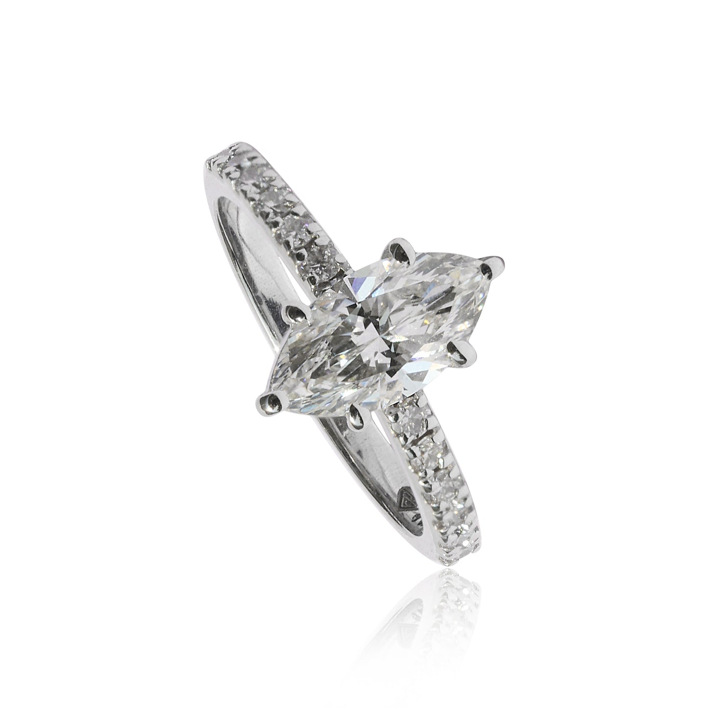18K Lab Grown Diamond Emerald Cut Ring for Women