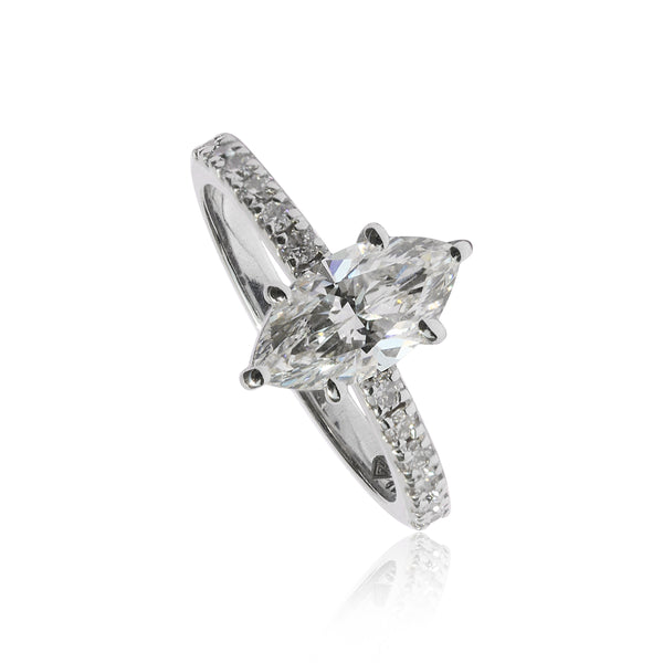 18K Lab Grown Diamond Emerald Cut Ring for Women