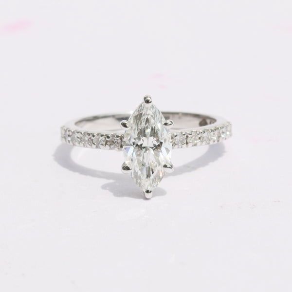 18K Lab Grown Diamond Emerald Cut Ring for Women