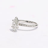 18K Lab Grown Diamond Emerald Cut Ring for Women