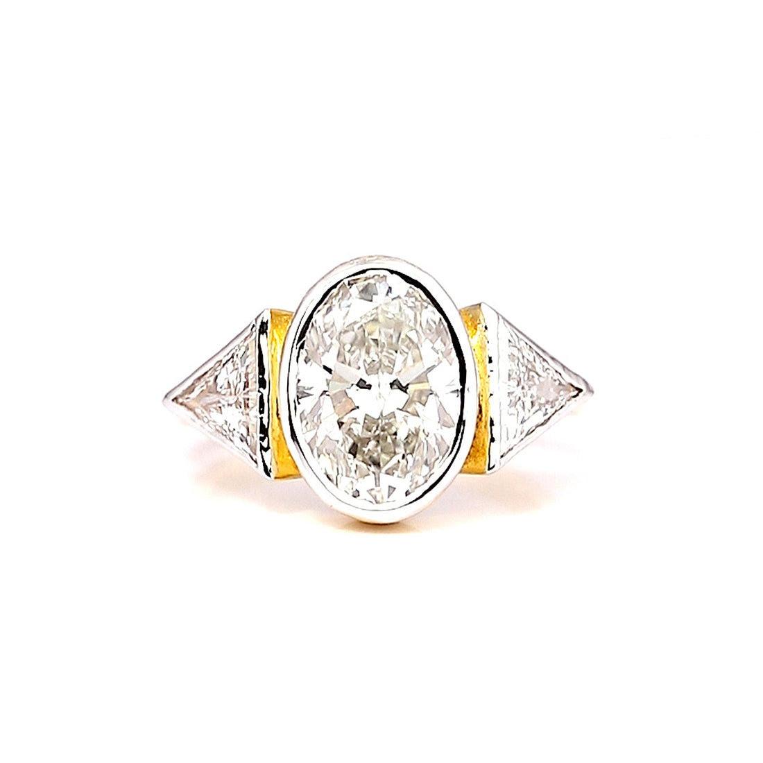14K Lab Grown Diamond Oval Three-Stone Ring | IGI Certified