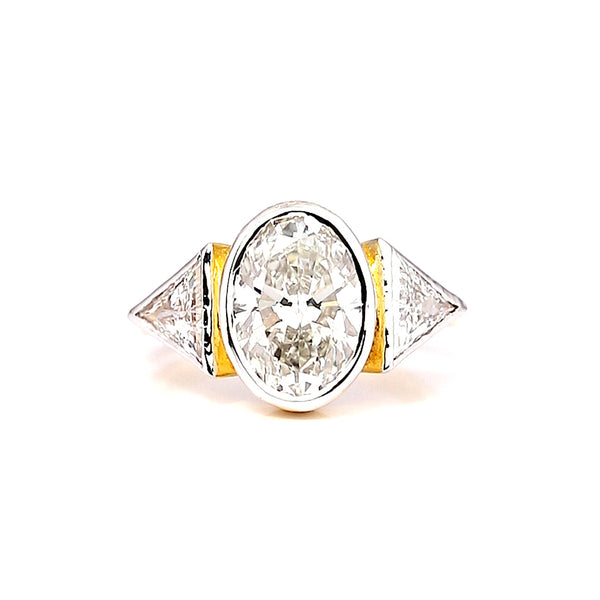 14K Lab Grown Diamond Oval Three-Stone Ring | IGI Certified