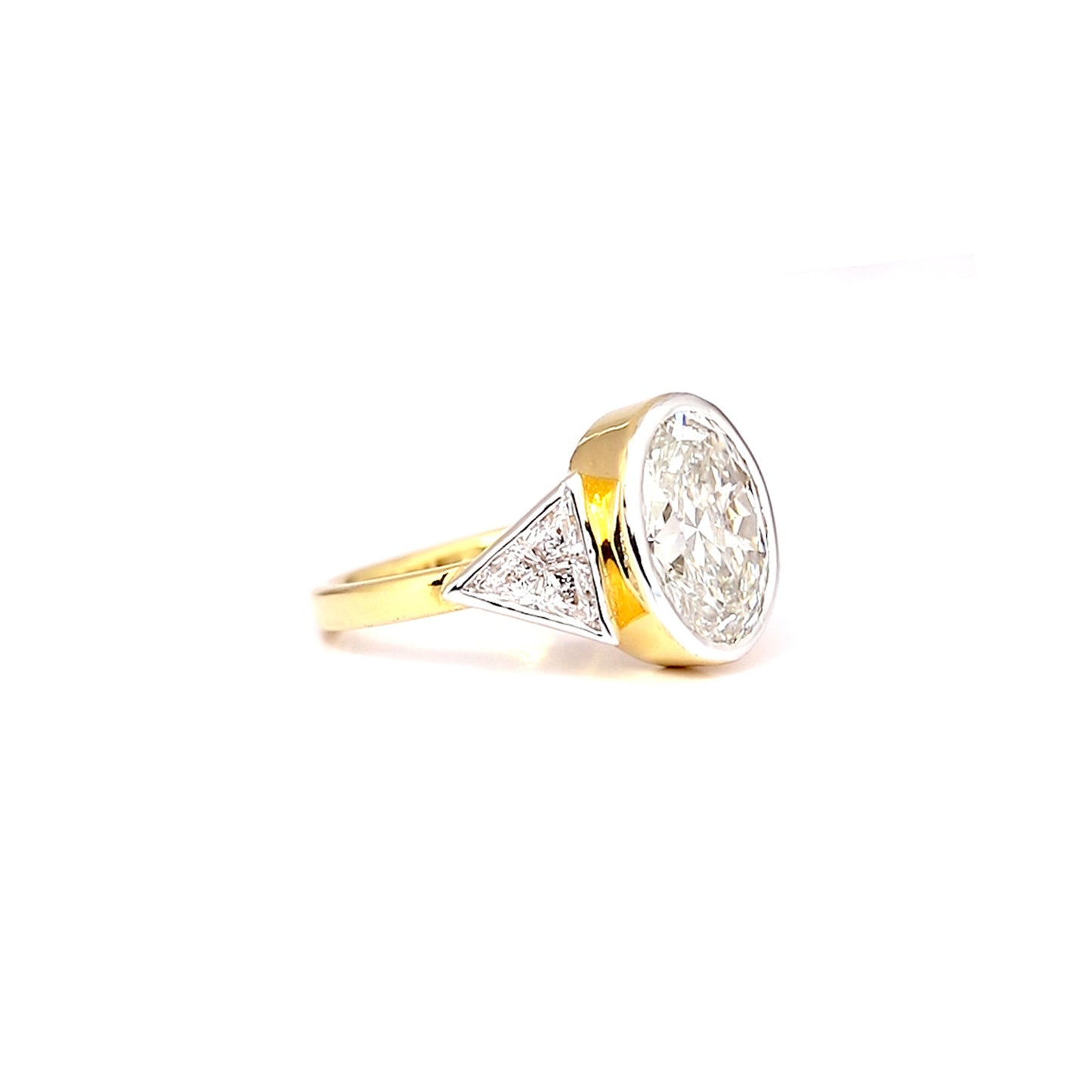 14K Lab Grown Diamond Oval Three-Stone Ring | IGI Certified
