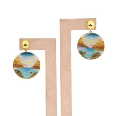 18K Lab-Created Black Onyx Pear Drop Earrings