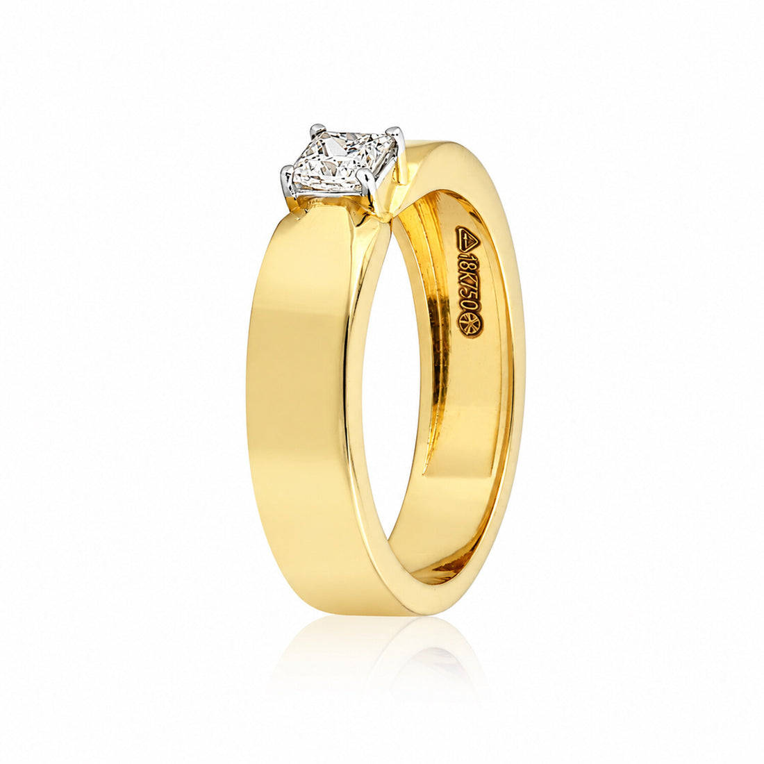 18K Solid Gold Plain Band Ring - Minimalist Stackable, BIS Hallmarked