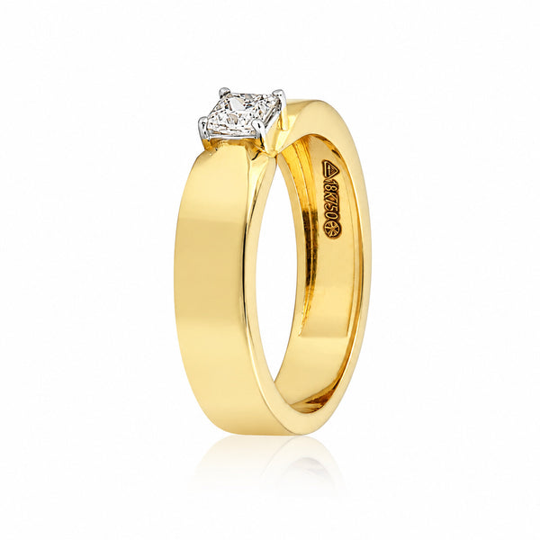 18K Solid Gold Plain Band Ring - Minimalist Stackable, BIS Hallmarked