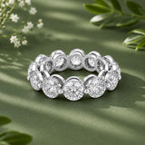 18K Lab Grown Diamond Round Halo Ring (3.12 ct tw) - BIS Hallmarked Gold
