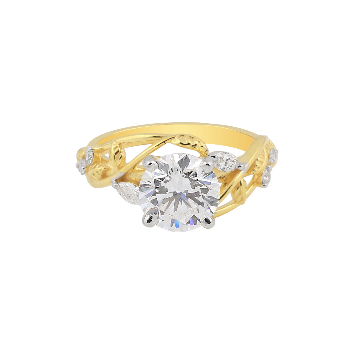 14K/18K Lab Grown Diamond Round Halo Ring (0.19 ct tw) - BIS Hallmarked Gold