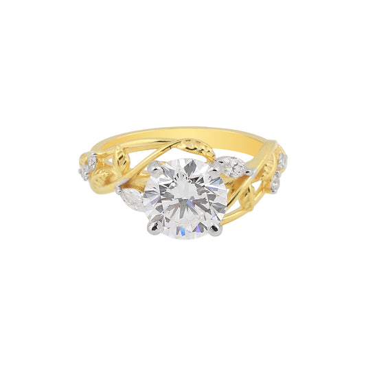 14K/18K Lab Grown Diamond Round Halo Ring (0.19 ct tw) - BIS Hallmarked Gold