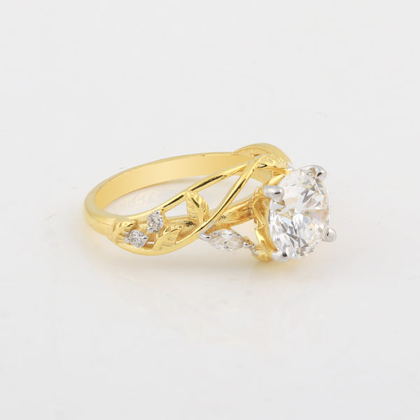 14K/18K Lab Grown Diamond Round Halo Ring (0.19 ct tw) - BIS Hallmarked Gold