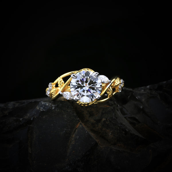 14K/18K Lab Grown Diamond Round Halo Ring (0.19 ct tw) - BIS Hallmarked Gold
