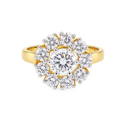 14K/18K Lab Grown Diamond Round Halo Ring (0.34 ct tw) - BIS Hallmarked Gold