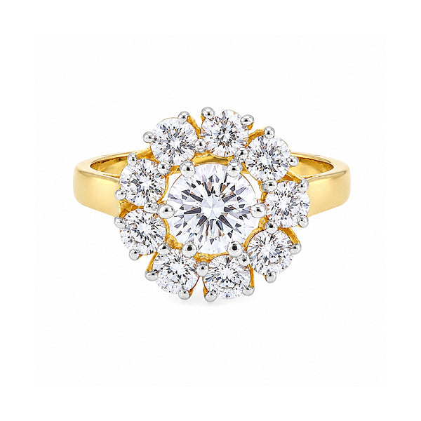 14K/18K Lab Grown Diamond Round Halo Ring (0.34 ct tw) - BIS Hallmarked Gold