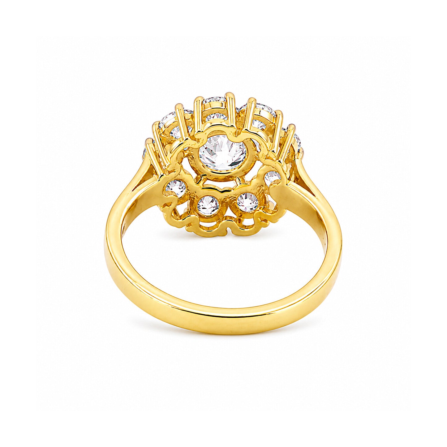 14K/18K Lab Grown Diamond Round Halo Ring (0.34 ct tw) - BIS Hallmarked Gold