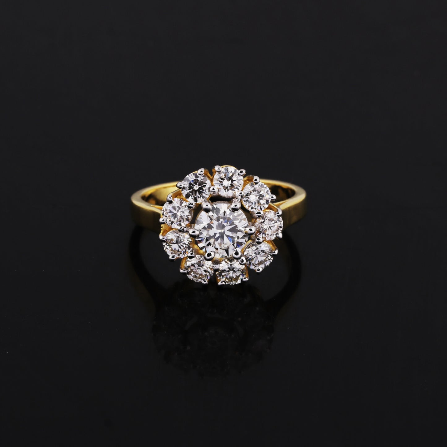 14K/18K Lab Grown Diamond Round Halo Ring (0.34 ct tw) - BIS Hallmarked Gold