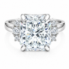 Certified 4.45ct VS1 Radiant White Moissanite Ring Fine Jewellery 18K Gold Plated