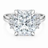 Certified 4.45ct VS1 Radiant White Moissanite Ring Fine Jewellery 18K Gold Plated