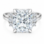 Certified 4.45ct VS1 Radiant White Moissanite Ring Fine Jewellery 18K Gold Plated