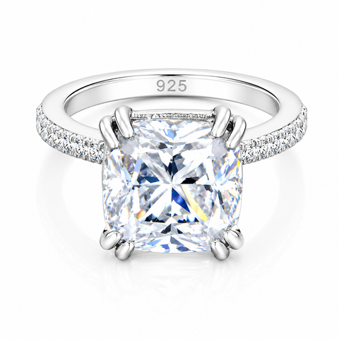 6.75ct White Moissanite Ring VS1 Certified For Christmas 18K Gold Plated