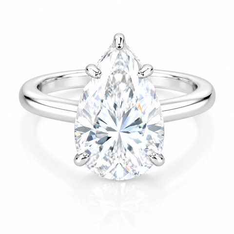 5.5ct VS1 White Moissanite Ring Certified Gift For Women 18K Gold Plated