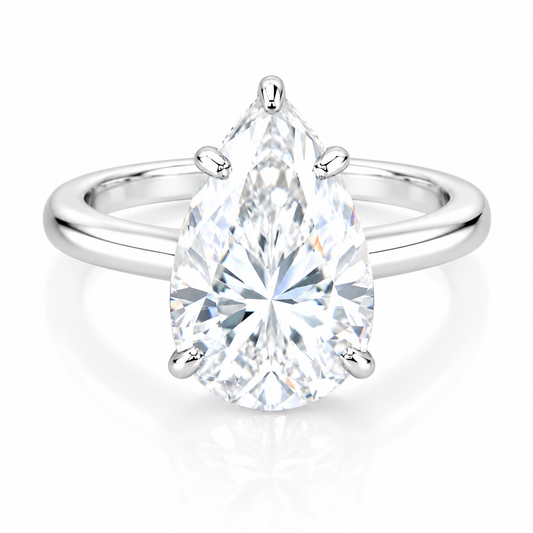 5.5ct VS1 White Moissanite Ring Certified Gift For Women 18K Gold Plated