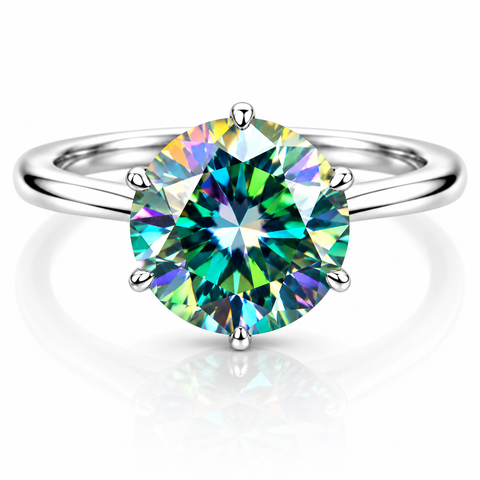 5.50ct Blue Moissanite Ring VS1 Certified Birthday Gift 18K Gold Plated