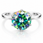 5.50ct Blue Moissanite Ring VS1 Certified Birthday Gift 18K Gold Plated