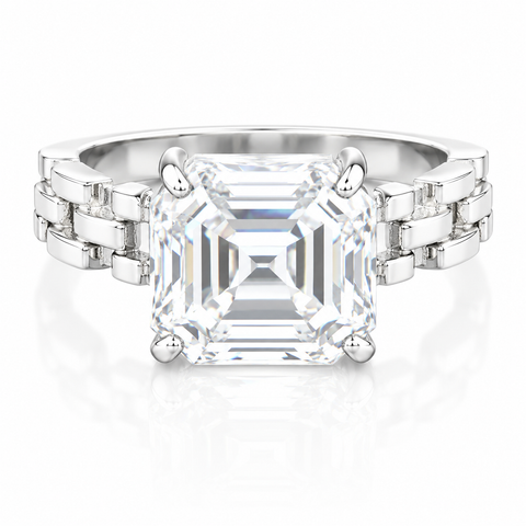 11.15ct Radiant VS1 White Moissanite Ring Certified Gift 18K Gold Plated