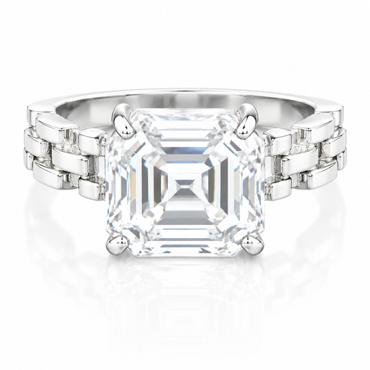 11.15ct Radiant VS1 White Moissanite Ring Certified Gift 18K Gold Plated