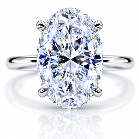 2.45ct Certified VS1 White Moissanite Ring For Her Gift Idea 18K Gold Plated