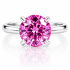 1.2ct Certified VVS1 Pink Moissanite Solitaire Ring For Women 18K Gold Plated Verme 18K Gold Plated