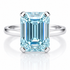 6.7ct Certified VS1 Blue Moissanite Solitaire Ring Gift 18K Gold Plated