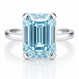 6.7ct Certified VS1 Blue Moissanite Solitaire Ring Gift 18K Gold Plated