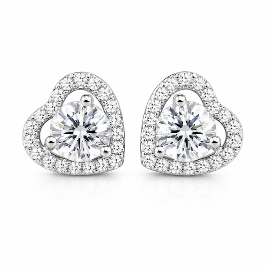 5.30 ct DEW Round White Moissanite Stud Earrings Gold Vermeil – July Festive Offer