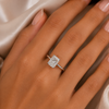 6.2ct DEW White Moissanite Radiant Solitaire Ring