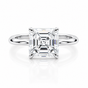 4.9ct DEW White Moissanite Asscher Solitaire Ring