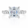 4.7ct DEW White Moissanite Asscher Solitaire Ring