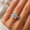 4.7ct DEW White Moissanite Asscher Solitaire Ring