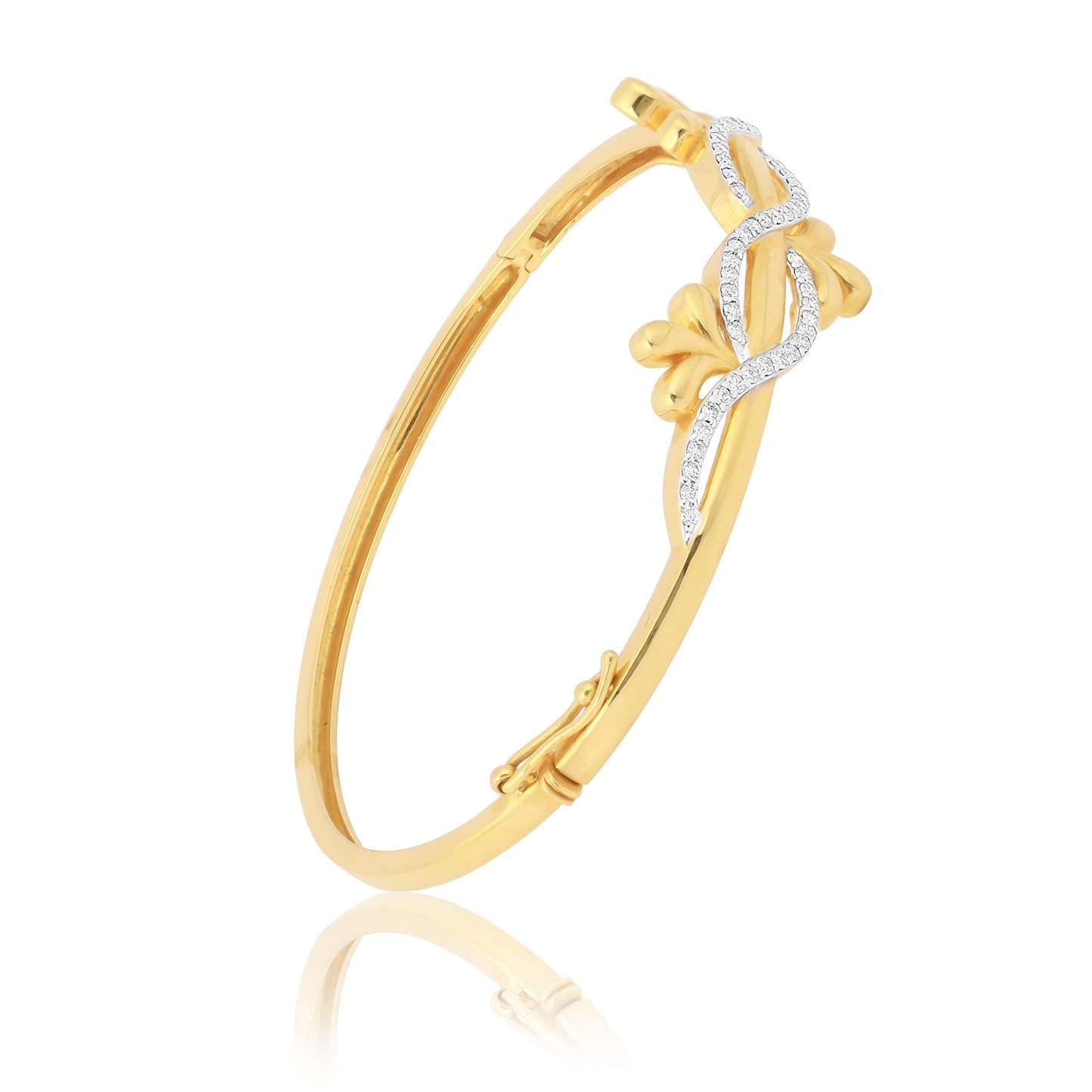 0.55ct Natural Diamond Infinity Leaf Bangle
