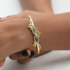 0.55ct Natural Diamond Infinity Leaf Bangle