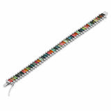 14K/18K Lab Grown Multi-Color Sapphire Bracelet – Emerald Cut, 15.9ct, BIS Hallmark Gold