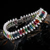 14K/18K Lab Grown Multi-Color Sapphire Bracelet – Emerald Cut, 15.9ct, BIS Hallmark Gold