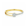0.17 Ct. IGI Certified Natural Diamond 18k Yellow Gold Floral Design Ring