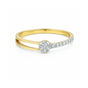 0.17 Ct. IGI Certified Natural Diamond 18k Yellow Gold Floral Design Ring