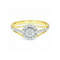 0.41 Ct. IGI Natural Diamond Floral Halo Ring in 18K Yellow Gold for Women Gift