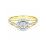 0.41 Ct. IGI Natural Diamond Floral Halo Ring in 18K Yellow Gold for Women Gift in 18kt