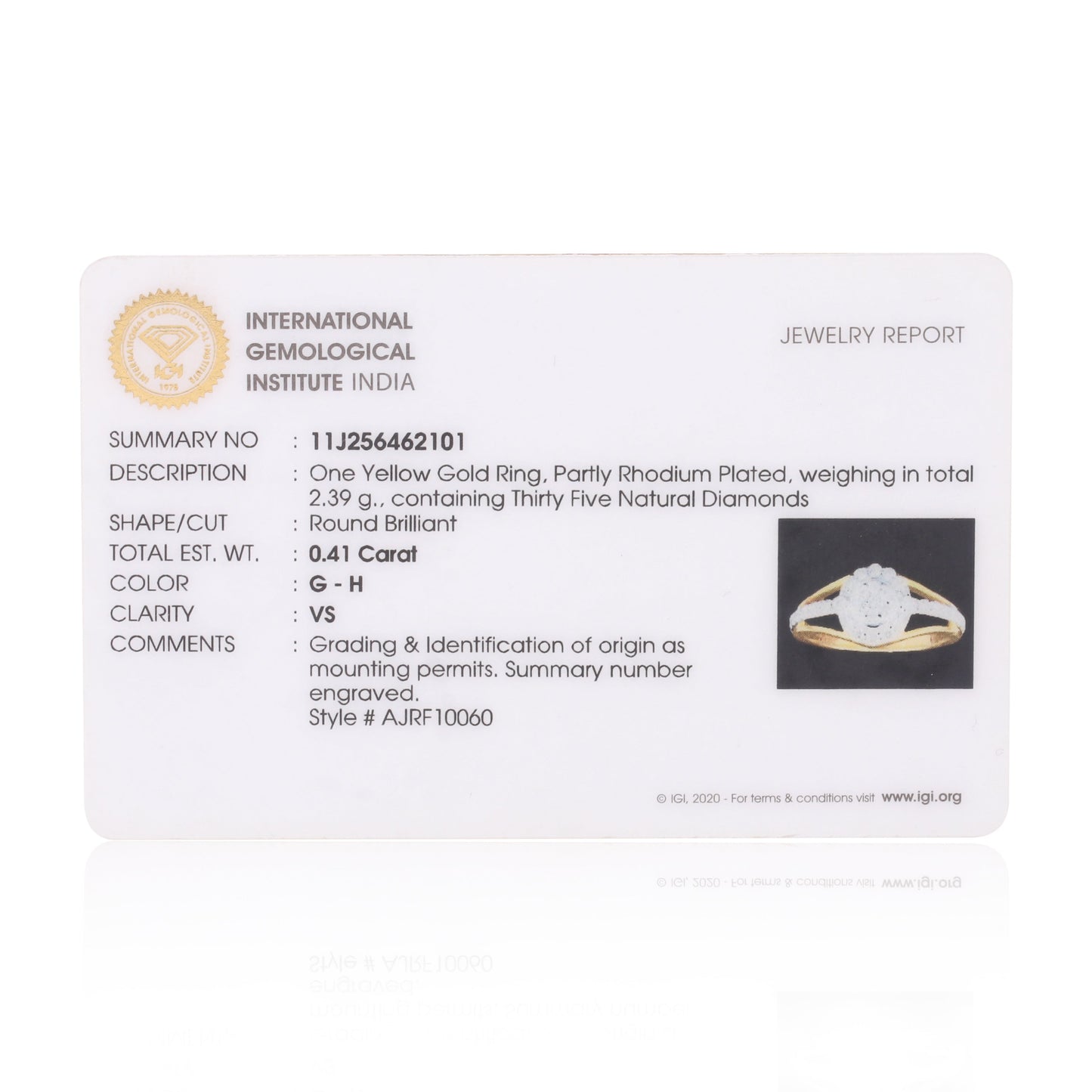 0.41 Ct. IGI Natural Diamond Floral Halo Ring in 18K Yellow Gold for Women Gift