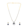 2.95 Ct. IGI Certified Natural Diamond Necklace Set 18K Yellow Gold Earrings