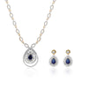 2.95 Ct. IGI Certified Natural Diamond Necklace Set 18K Yellow Gold Earrings